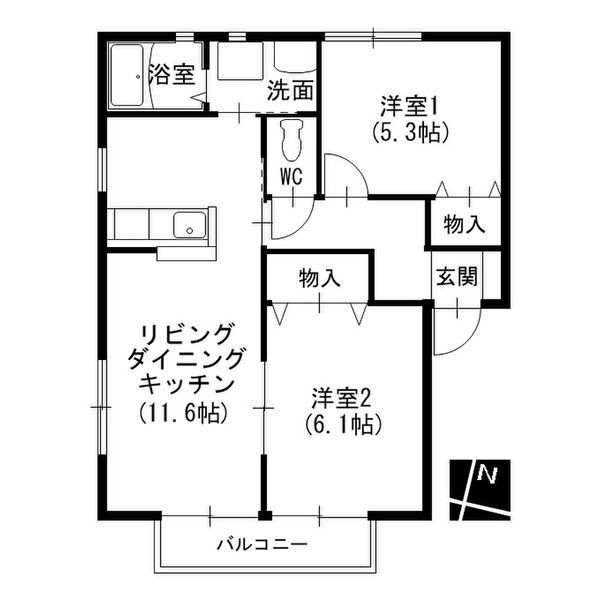 サンシャインヒルズミヨシAの間取り