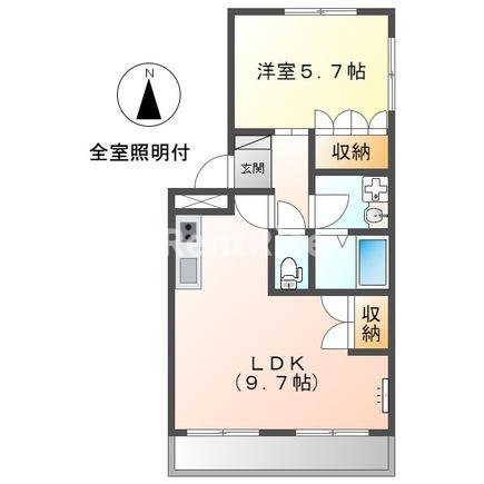 一宮市木曽川町黒田のマンションの間取り