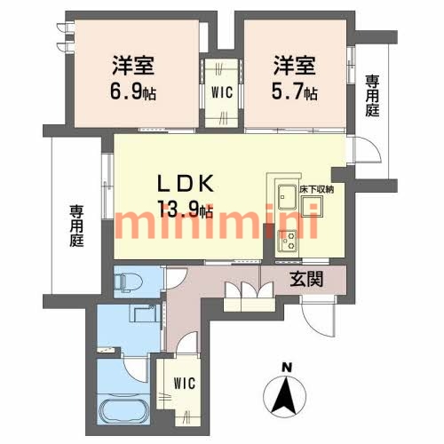 茨木市郡山のマンションの間取り