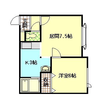 旭川市南三条通のアパートの間取り