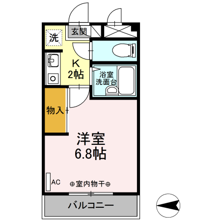 川崎市中原区今井西町のマンションの間取り