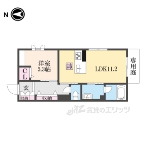 京都市右京区嵯峨天龍寺若宮町のアパートの間取り