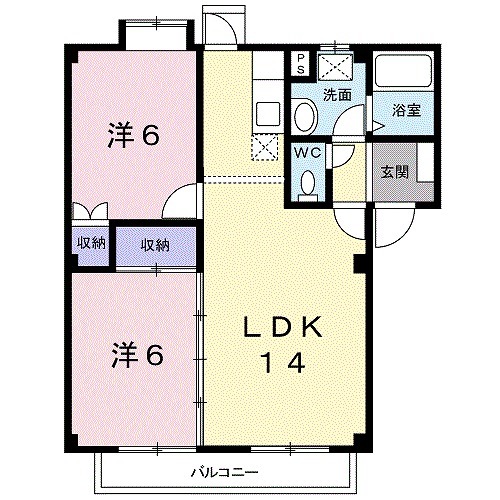 大府市森岡町のアパートの間取り