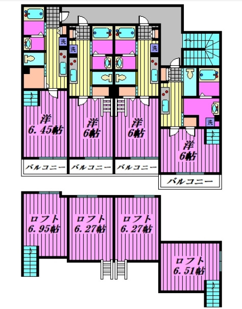 蕨市錦町のアパートの間取り