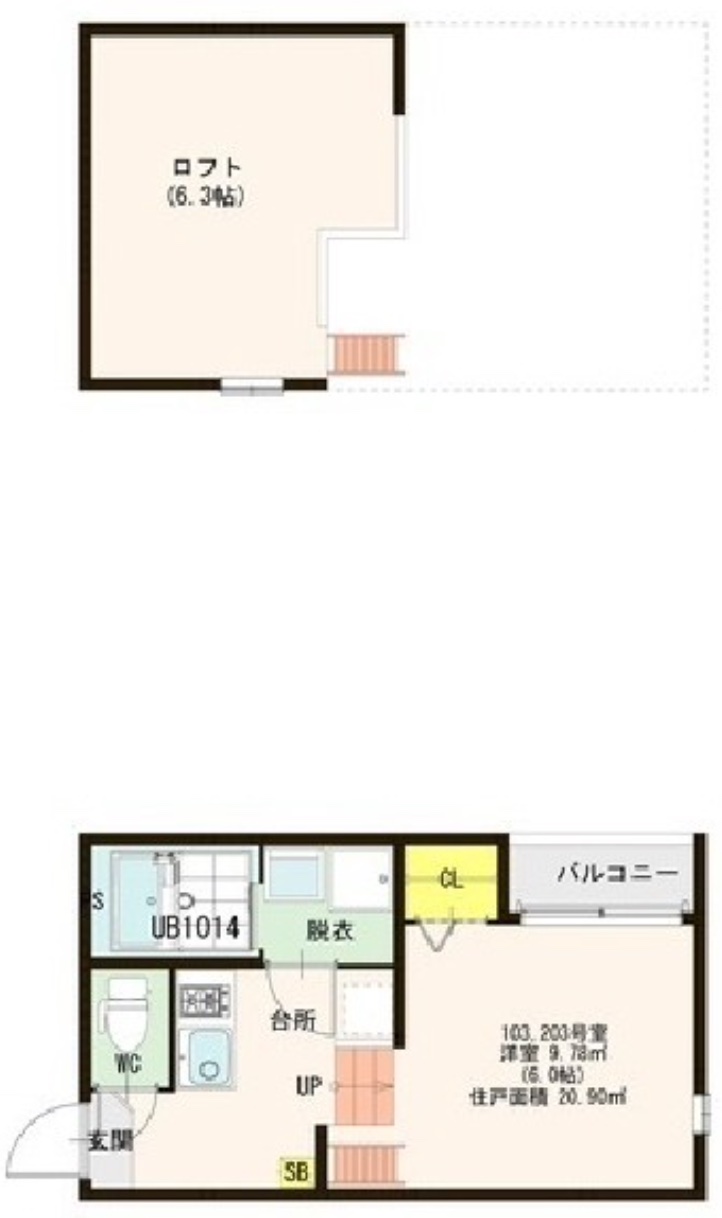 東大阪市西堤楠町のアパートの間取り