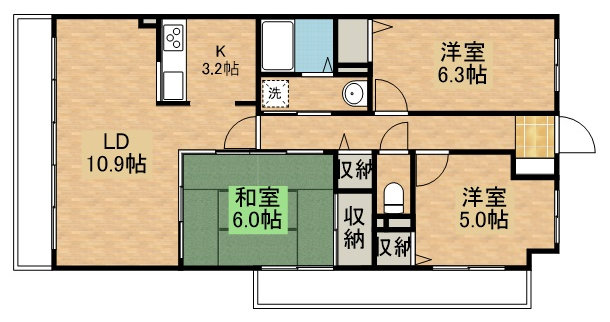 ドルチェ若草の間取り