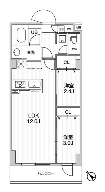 墨田区東向島のマンションの間取り