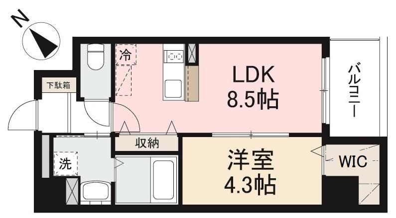 高松市観光町のマンションの間取り