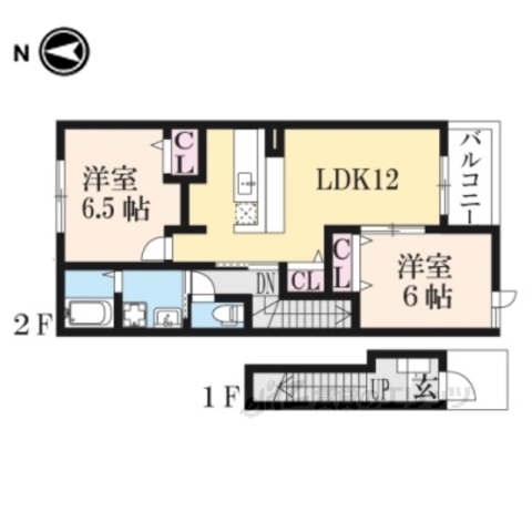 長浜市高月町柏原のアパートの間取り