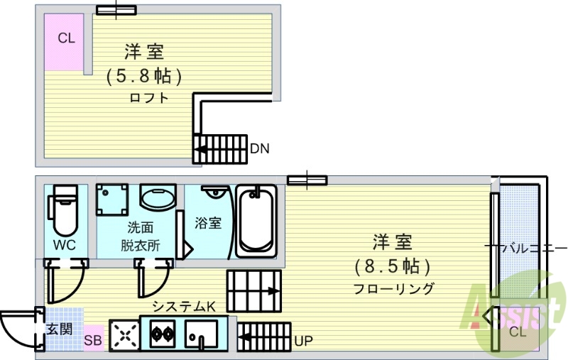 豊中市柴原町のアパートの間取り