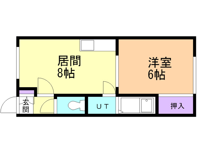 函館市深堀町のアパートの間取り