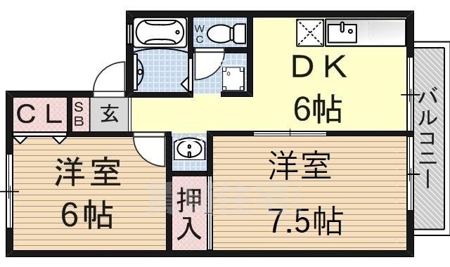 グリーンタウンハタケヤマBの間取り