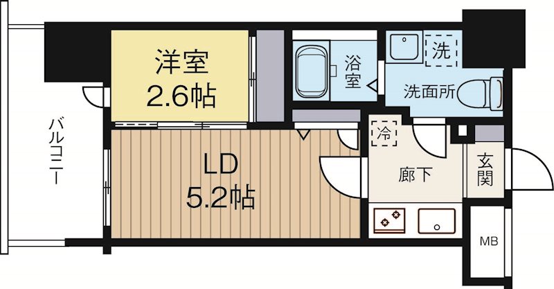 福岡市博多区神屋町のマンションの間取り