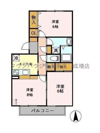 朝霞市根岸台のアパートの間取り