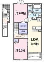 倉敷市広江のアパートの間取り