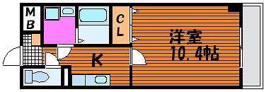 倉敷市老松町のマンションの間取り