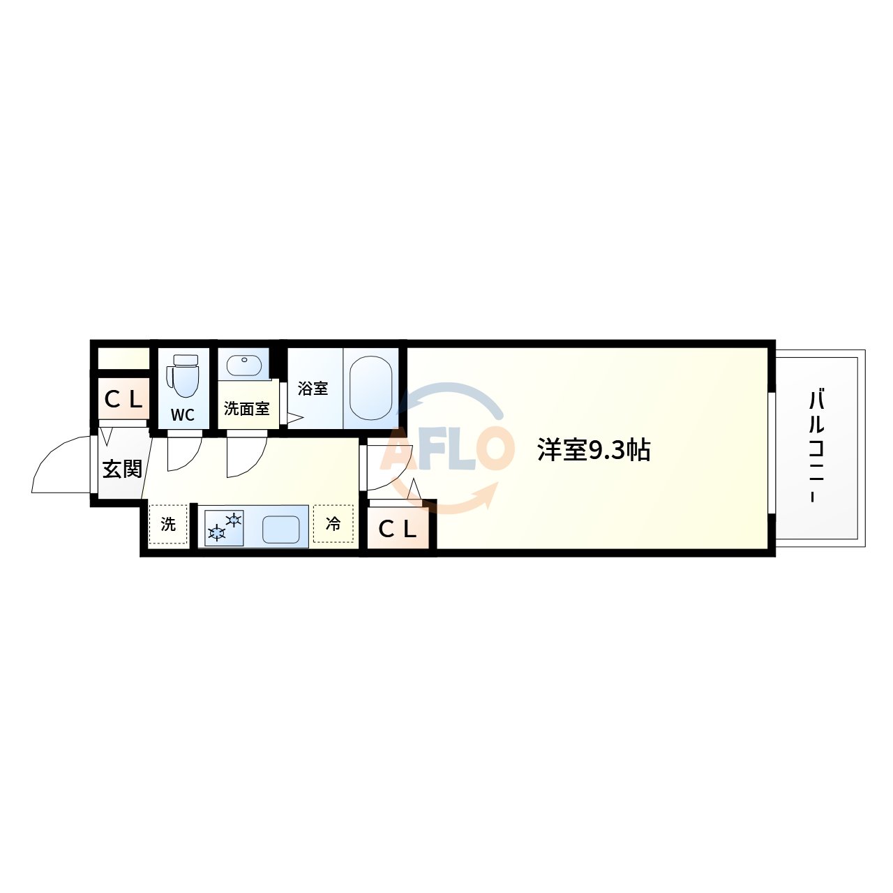 大阪市浪速区塩草のマンションの間取り