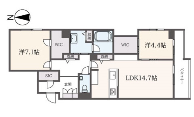 世田谷区松原のマンションの間取り