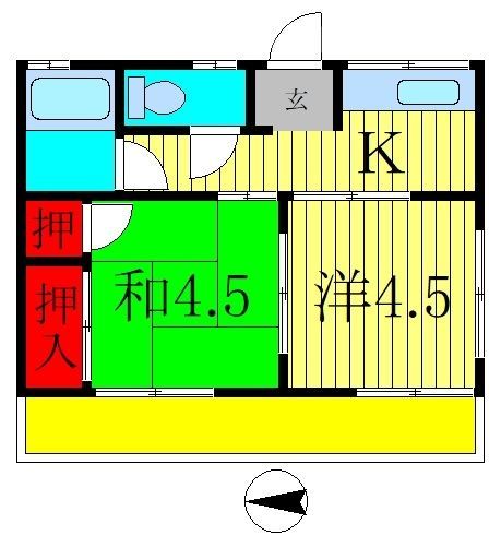 松戸市幸田のアパートの間取り