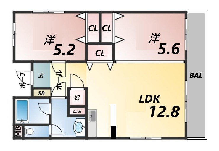 姫路市豊沢町のマンションの間取り