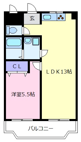 羽曳野市蔵之内のマンションの間取り