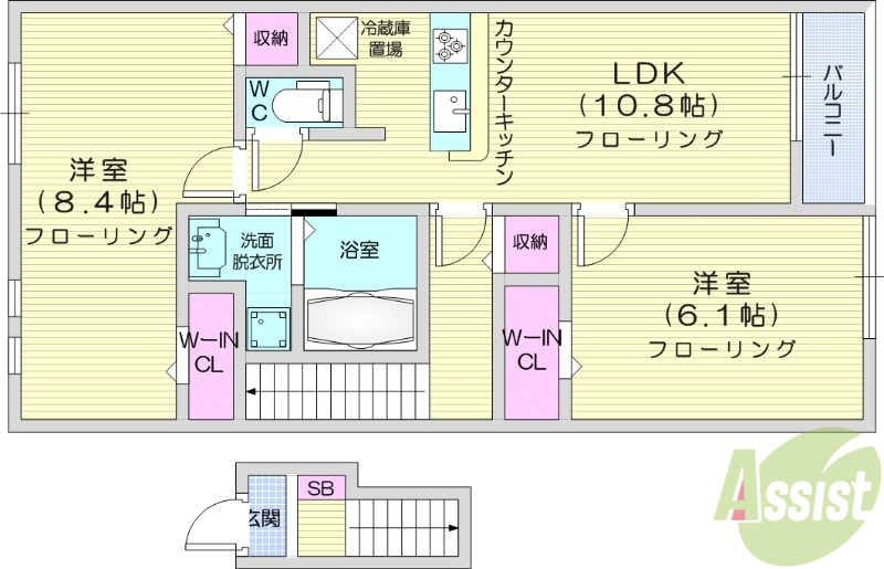 ラ・ポーズ1の間取り