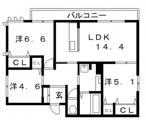 【D-room南住吉　マリキータの間取り】