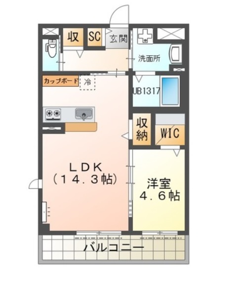 名古屋市昭和区緑町のマンションの間取り