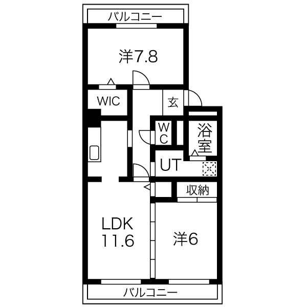 エスポワール清風 壱番館の間取り