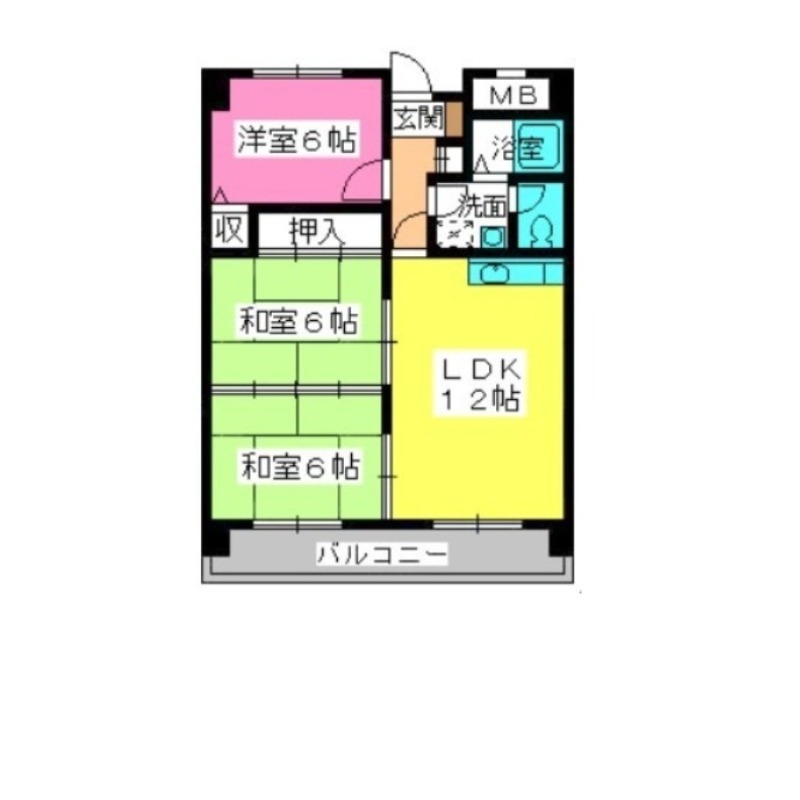 大野城市瑞穂町のマンションの間取り