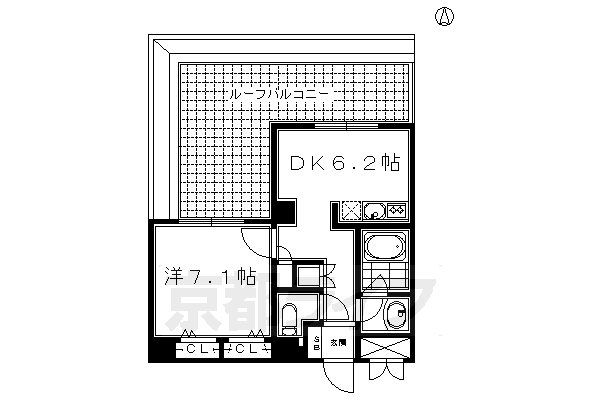 京都市南区東九条河辺町のマンションの間取り