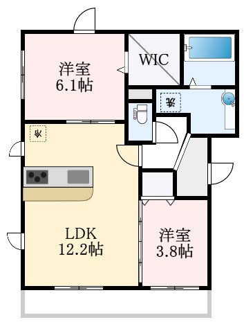 【堺市中区深井北町のアパートの間取り】