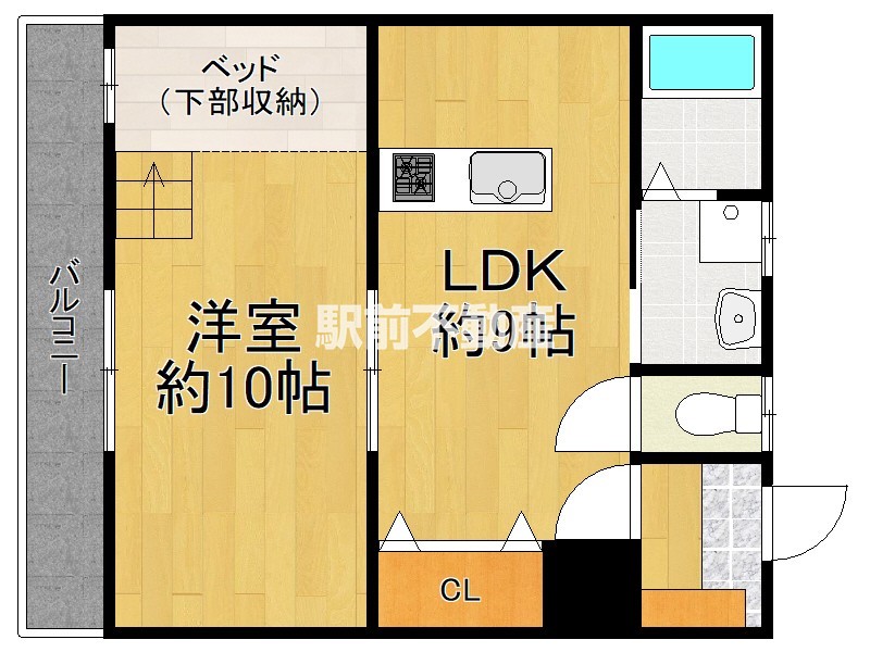 久留米市三潴町西牟田のマンションの間取り