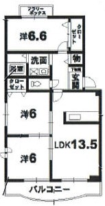 ＪＲ高徳線 吉成駅 徒歩29分 3階建 築22年の間取り写真