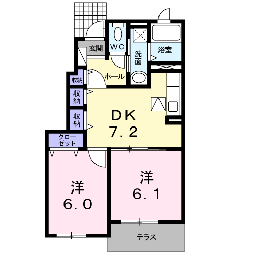 ＪＲ日豊本線 大在駅 徒歩18分 2階建 築17年の間取り写真