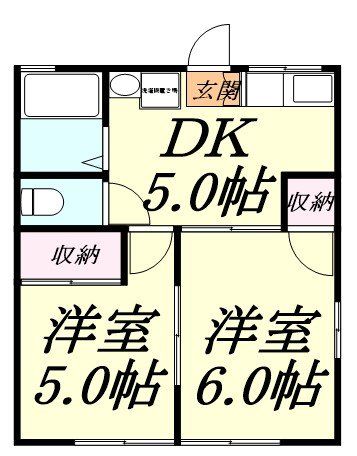 ＪＲ埼京線 北与野駅 徒歩9分 2階建 築40年の間取り写真