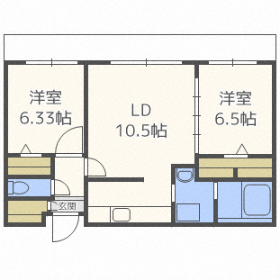 ＪＲ函館本線 桑園駅 徒歩10分 5階建 築13年の間取り写真