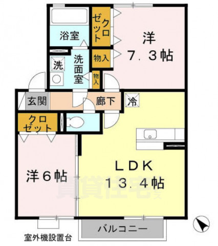 山陽電鉄本線 藤江駅 徒歩7分 2階建 築19年の間取り写真