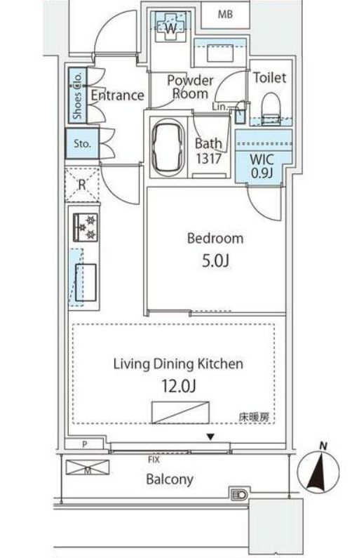 渋谷区宇田川町のマンションの間取り