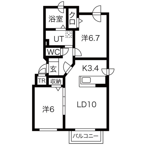 札幌市中央区南二十四条西のマンションの間取り