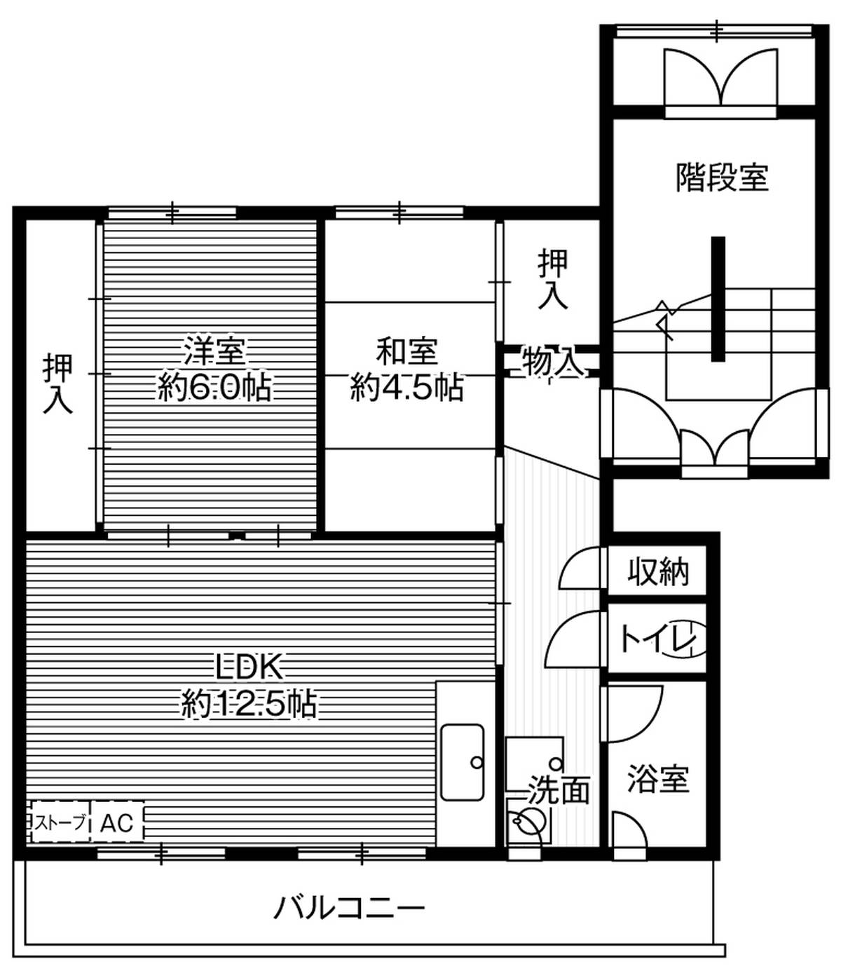 札幌市南区川沿十六条のマンションの間取り