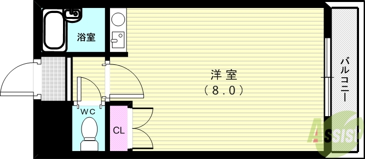 神戸市垂水区星陵台のアパートの間取り