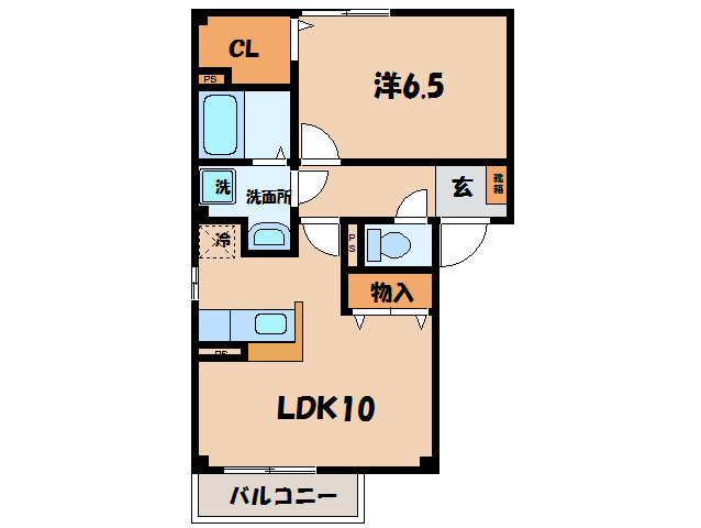 西尾市中畑町のアパートの間取り