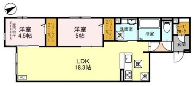 堺市堺区向陵中町のアパートの間取り