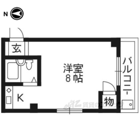 長岡京市天神のマンションの間取り