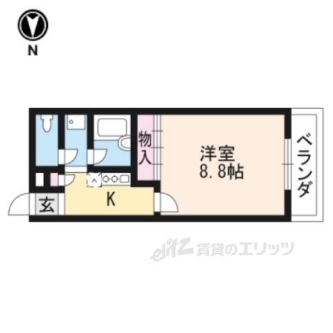 向日市鶏冠井町のアパートの間取り