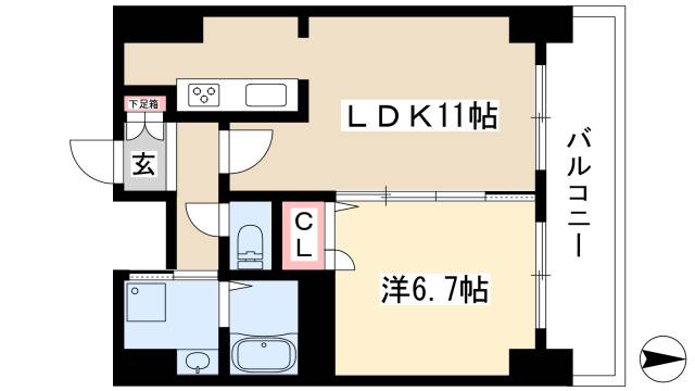 プレサンスNAGOYA桜通ビッグビートの間取り