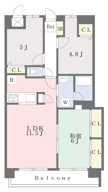 【ＣＡＭＰＨＯＲ並木マンション２の間取り】