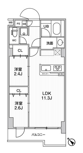 墨田区東向島のマンションの間取り