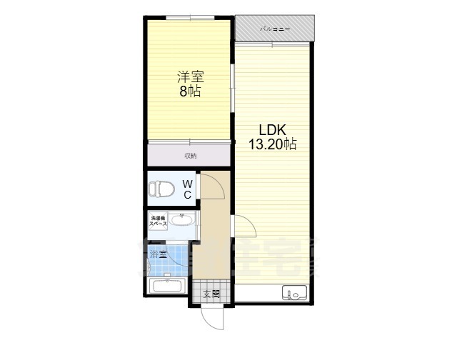 京都市伏見区深草池ノ内町のマンションの間取り